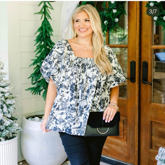 Chic Soul Tops - Chic Soul “Cozy Love Black Toile” Top - NWOT